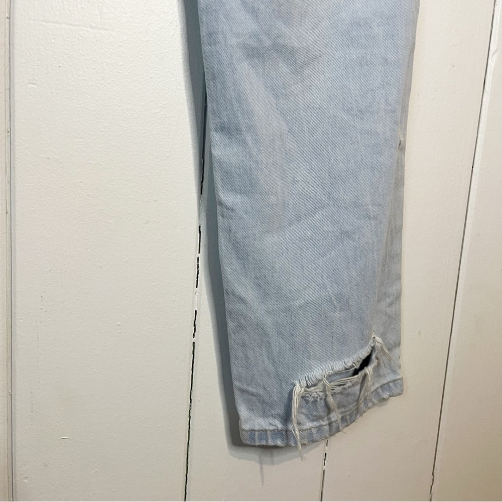 Zara TRF Denim Distressed Straight Leg Jeans. Size 10. - Picture 5 of 8